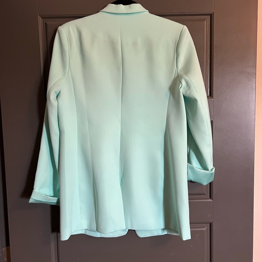 Mint Green Single-Button Blazer - image 2